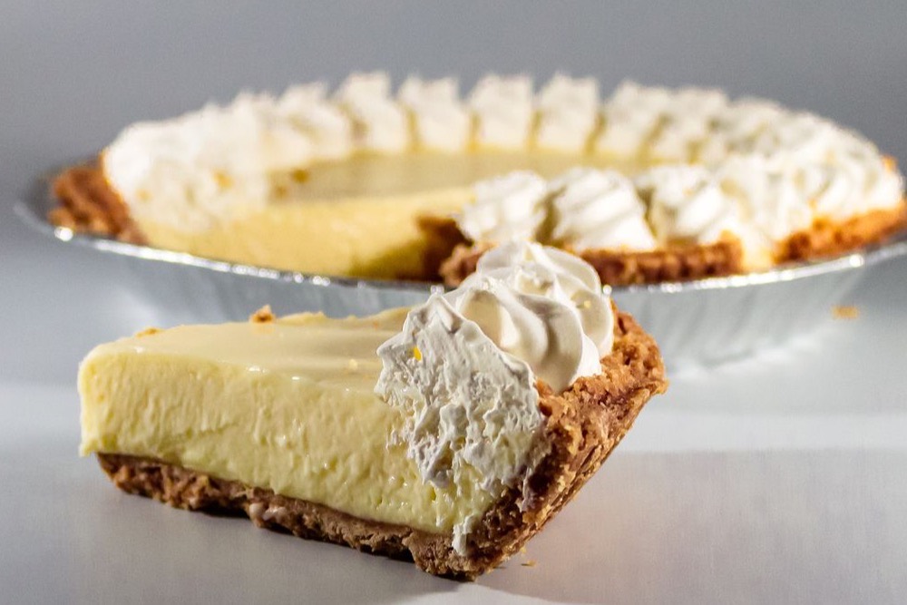 A slice of Filipino buko (young coconut) pie